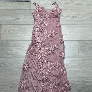 Fashion Nova Mauve Lace Dress